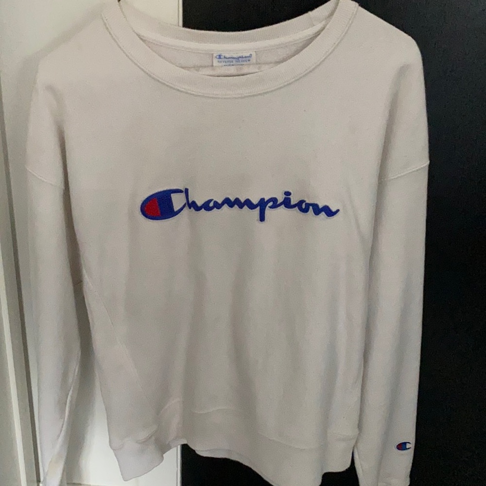 White Champion Crewneck
